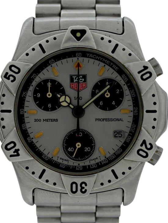 Tag Heuer 38mm Men\'s 2000 Series Swiss Quartz Chronograph SS Watch- 540.206 R! main image 7